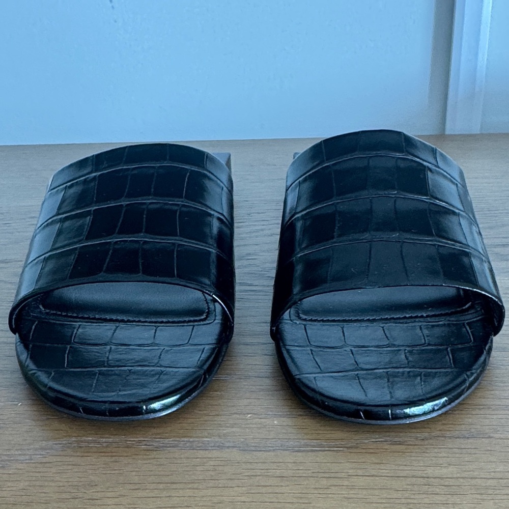 New Balenciaga Black Croc Box Mule Sandals - Picture 5 of 5